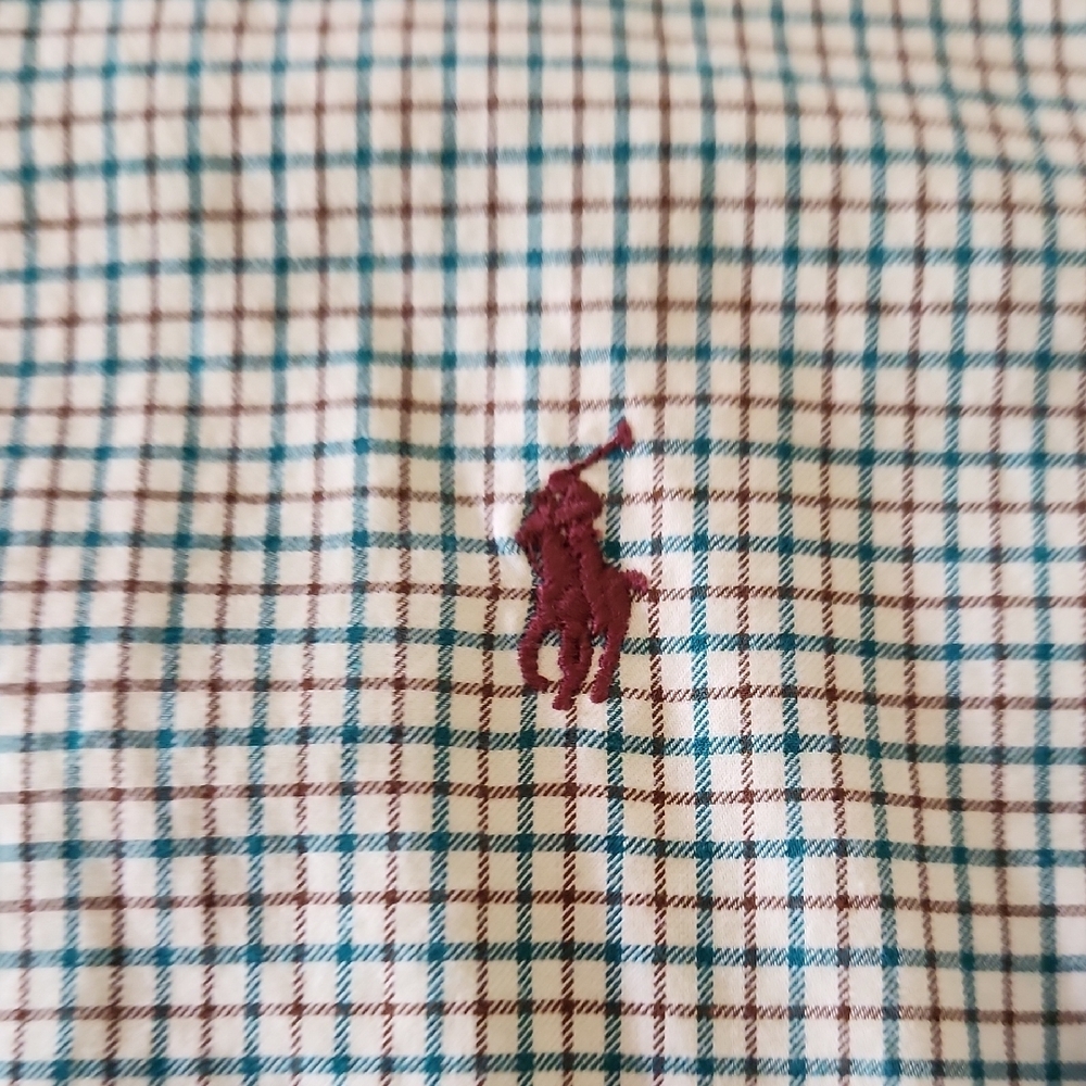Ralph Lauren Men's Checkered Shirt - Green/Rust - Picture 3 of 6
